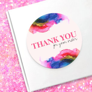 Regenboog Kleurrijk Abstract Klein Zakelijk Bedank Ronde Sticker