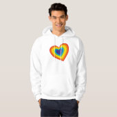 regenboog kleurrijk hart hoodie (Voorkant volledig)
