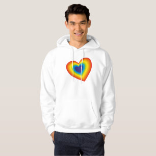 regenboog kleurrijk hart hoodie
