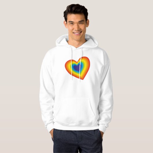 regenboog kleurrijk hart hoodie (Voorkant volledig)