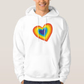 regenboog kleurrijk hart hoodie (Voorkant)