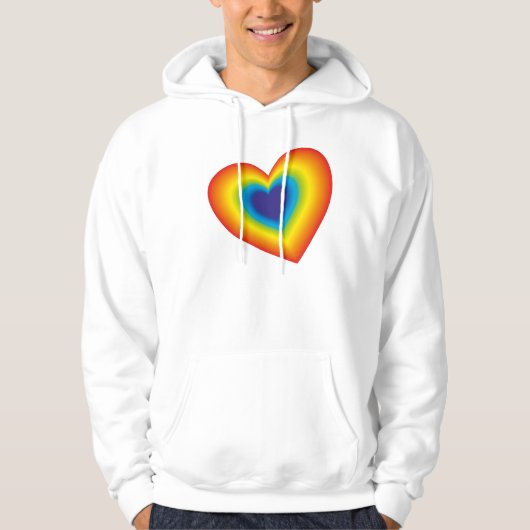 regenboog kleurrijk hart hoodie (Voorkant)
