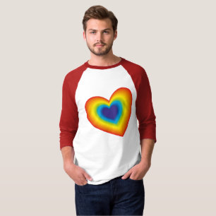regenboog kleurrijk hart t-shirt