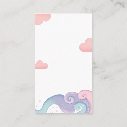 Regenboog Kleurrijk Op Cloud 9 Luier Raffle Informatiekaartje (Achterkant)