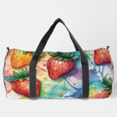 Regenboog kleurrijke aardbeien plunjezak (Achterkant)