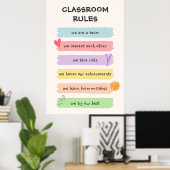 Regenboog Kleurrijke Custom Teacher's Classroom Re Poster (Thuiskantoor)