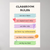 Regenboog Kleurrijke Custom Teacher's Classroom Re Poster (Voorkant)
