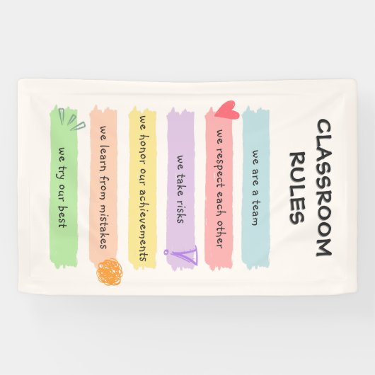 Regenboog Kleurrijke Custom Teacher's Classroom Re Spandoek (Horizontaal)