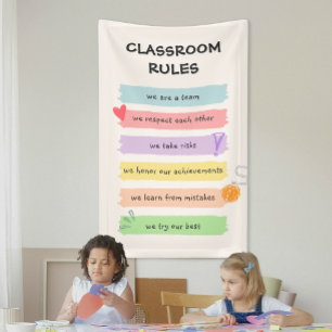 Regenboog Kleurrijke Custom Teacher's Classroom Re Spandoek