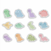 Regenboog Kleurrijke Dinosaurus Sticker (Voorkant)