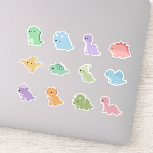 Regenboog Kleurrijke Dinosaurus Sticker (Detail)