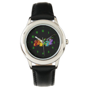 Regenboog kleurrijke draken cartoon  horloge