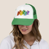 Regenboog kleurrijke draken cartoon trucker pet (In situ)