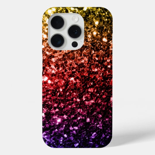 Regenboog kleurrijke faux glitter sprankelt bling Case-Mate iPhone case (Achterkant)