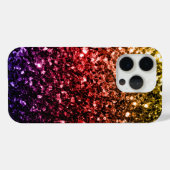 Regenboog kleurrijke faux glitter sprankelt bling Case-Mate iPhone case (Achterkant (horizontaal))