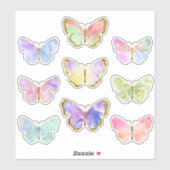 Regenboog kleurrijke gouden glitter vlinders stick sticker (Vel)