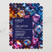 Regenboog Kleurrijke JeWells bruiloft uitnodiging (Voorkant / Achterkant)
