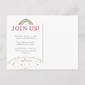 Regenboog Kleurrijke Kinderen Verjaardag Uitnodiging Briefkaart (Achterkant)
