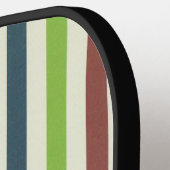 Regenboog Kleurrijke krijtstreep Initiaal Monogram Pickleball Paddle (Links Detail)