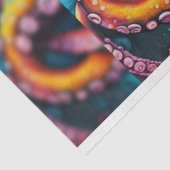 Regenboog Kleurrijke Octopus met Zonnebril Decoupa Tissuepapier (Detail)