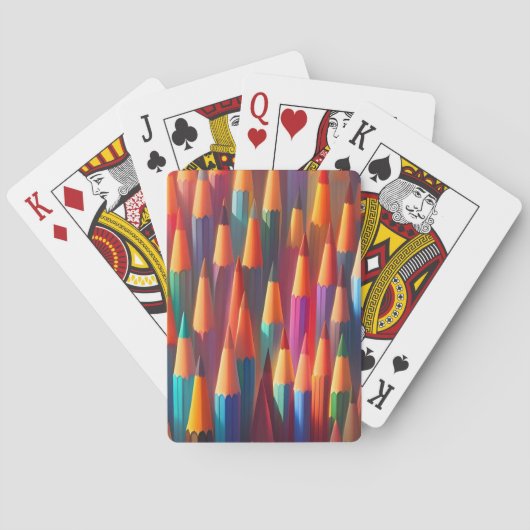 Regenboog Kleurrijke Potlood Palet Waterverf Pokerkaarten (Achterkant)