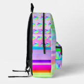 Regenboog kleurrijke strepen en stippen bedrukte rugzak (Links)
