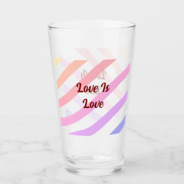 Regenboog kleurrijke strepen pastel liefde is lief glas