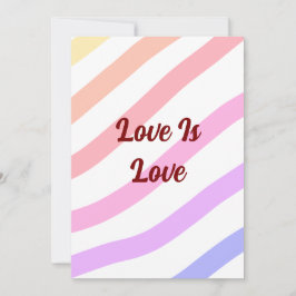 Regenboog kleurrijke strepen pastel liefde is lief kaart