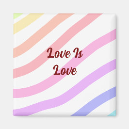 Regenboog kleurrijke strepen pastel liefde is lief magneet
