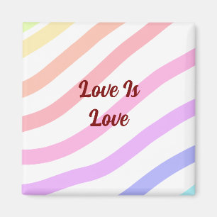 Regenboog kleurrijke strepen pastel liefde is lief magneet
