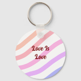 Regenboog kleurrijke strepen pastel liefde is lief sleutelhanger
