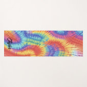 Regenboog Kleurrijke Tie Dye Yoga Mat met aangepas (Voorkant (horizontaal))