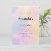 Regenboog Kleurrijke Waterverf Eerste Verjaardag Kaart (Staand voorkant)