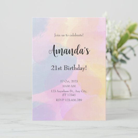 Regenboog Kleurrijke Waterverf Elke Leeftijd Verja Kaart (Staand voorkant)