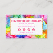 Regenboog Kleurrijke Waterverf Ink Modern Chic Kortingskaartje (Achterkant)