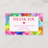 Regenboog Kleurrijke Waterverf Ink Modern Chic Kortingskaartje (Voorkant)