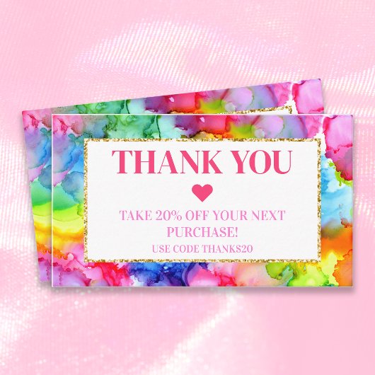 Regenboog Kleurrijke Waterverf Ink Modern Chic Kortingskaartje