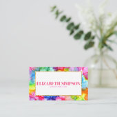 Regenboog Kleurrijke Waterverf Ink Modern Chic Visitekaartje (Staand voorkant)