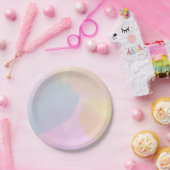 Regenboog Kleurrijke Waterverf Papieren Bordje (Feest)