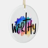 REGENBOOG KLEURT HET WOORD WAARDIG KERAMISCH ORNAMENT (Rechts)