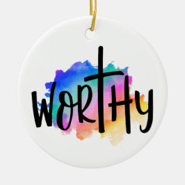 REGENBOOG KLEURT HET WOORD WAARDIG KERAMISCH ORNAMENT