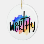 REGENBOOG KLEURT HET WOORD WAARDIG KERAMISCH ORNAMENT (Links)