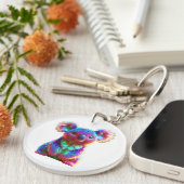 Regenboog Koala Fantasie Kunst Sleutelhanger (Voorkant Rechts)