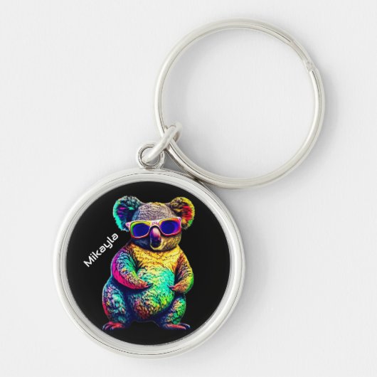 Regenboog Koala Koude rillingen in tinten Sleutelhanger (Voorkant)