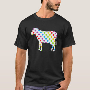 Regenboog Koeien Stippen, Kleurrijke Koeienprint v T-shirt