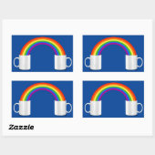 Regenboog Koffie Datum T-shirt Rechthoekige Sticker (Vel)