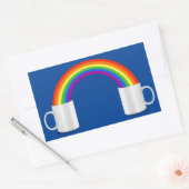 Regenboog Koffie Datum T-shirt Rechthoekige Sticker (Envelop)