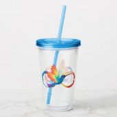 Regenboog Kolibrie met oneindigheidssymbool Acryl Drinkbeker (Achterkant)
