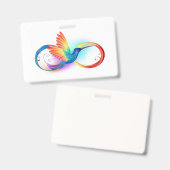 Regenboog Kolibrie met oneindigheidssymbool Badge (Voor- en achterkant)