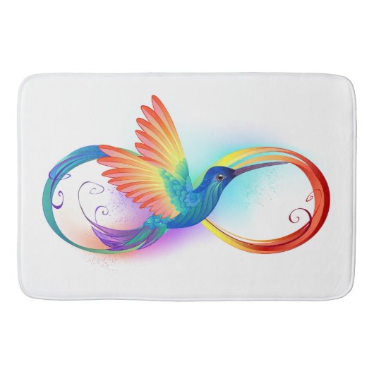 Regenboog Kolibrie met oneindigheidssymbool Badmat (Voorkant)